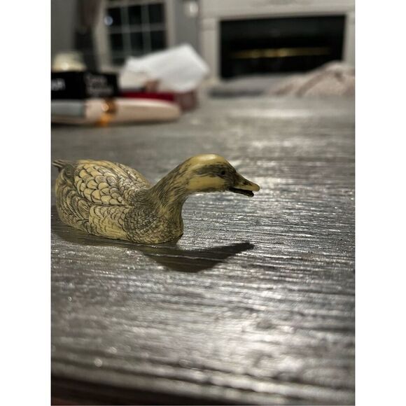 Artemis Inc. Scrimshaw Miniature Duck Figurine 1982 - Picture 4 of 7